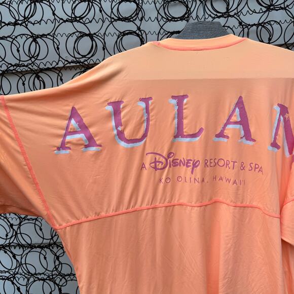 Disney Aulani Resort Spirit Jersey Orange Long Sleeve Swim Shirt UPF 50 LARGE - Picture 5 of 14